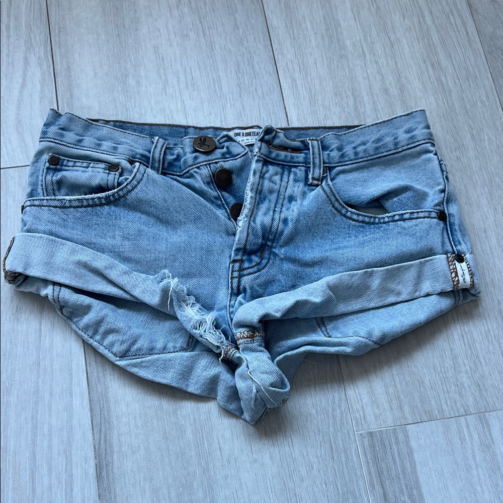 One Teaspoon Light Blue Jean Shorts